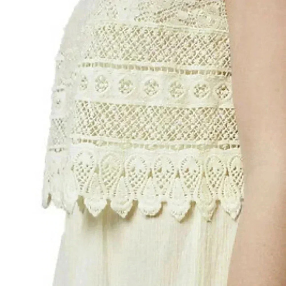Topshop Romper Crochet Lace V-Neck Cream Ivory Size 8 - Picture 3 of 11
